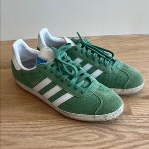 Adidas Gazelle Green and White Sneakers